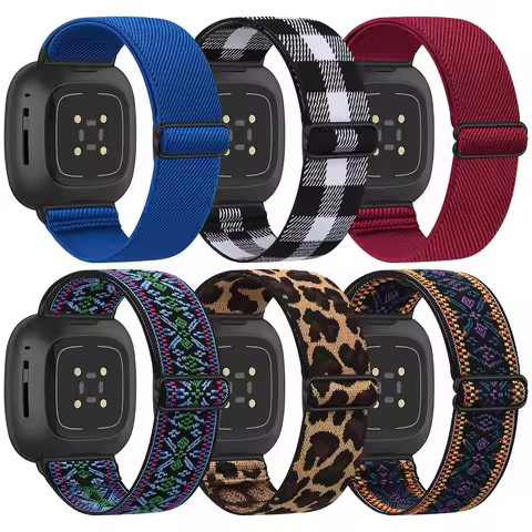 Elastic Nylon Strap for Fitbit Versa 3 2 1 Band Adjustable Breathable Watchband Sport Bracelet for V