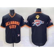 Oklahoma City Thunder Baseball Jersey Button short sleeve shirt Ordinary Embroidered T-shirt Alexand