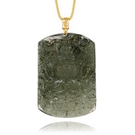 【正佳珠寶】綠幽靈 頂級滿幽 千手千眼觀世音菩薩 28g 綠幽靈吊