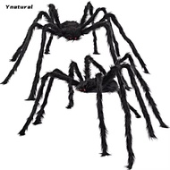 YNATURAL Halloween Giant Realistic Spider, Tricky Plush Decoration Large Black Spiders,  Soft Simula