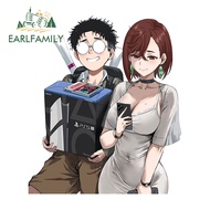 EARLFAMILY 13cm x 11.2cm Dandadan Ayase Momo and Okarun Car Sticker Personality Waterproof Decals Su