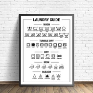 Laundry Symbols Guide Canvas Art Laundry Care Wall Art Canvas Painting Laundry Room Art