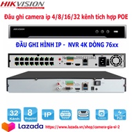 Đầu ghi hình camera IP 8MP tích hợp POE Chuẩn nén video H.265+ Độ phân giải ghi hình tối đa 8MP