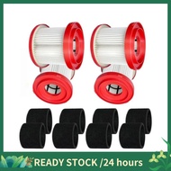 For  Cordless  Vacuum 0780-20 0880-20 Replacement Filter- Wet Dry 49-90-1900 with 4 Foam Sleeve Unit