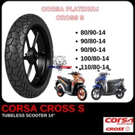 CORSA CROSS'S TYRE SCOOTER 14" INCH TUBELESS TAYAR FOR YAMAHA EGO EGO'S SOLARIZ AVANTIZ HONDA BEAT VARIO SPACY PCX150