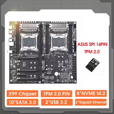 TPM 2.0 Module Board x99 TPM2.0 ASUS SPI 14pin Support Multi-brand Motherboard x99 + DUAL D4 KIT