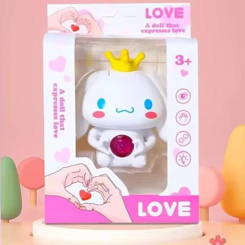 New Love Gesture Cute Sanrio Cinnamoroll Light Up Gift Toys (can say I LOVE YOU)
