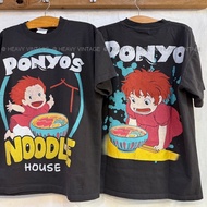 PONYO'S NOODLE Ghibli Stodio legendary Movies tag HANES vintage shirt Cartoon heavy