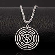 Hekate Wheel Strophalos of Hecate Necklace Stainless Steel Pendant Strophalos Magic Symbol Logo Char