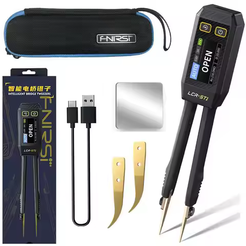 FNIRSI Digital Tweezers Bridge LCR-ST1 Resistor Inductor Diode Capacitor Component Testing Chip Clam
