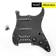 Musiclily Basic Pre-wired Loaded Standard ST-HSS Pickguard with Ceramic Pickups Set for Strat Style