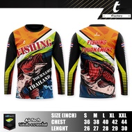 เสื้อตกปลา Fishing พิมพ์ลายเต็มตัว แขนยาว ผ้าAirtech ผ้าเย็นใส่สบาย ไม่ร้อน กันUV by INKSPA