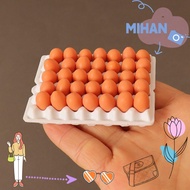 MIHAN 1Set Cute Chicks Eggs, Mini 4 Styles Simulated Eggs,  Family Eggs Miniature Decorations