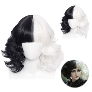Cosplay Cruella Elegant Wig Short Hair High Temperature Fiber For Women