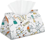 Tissue Box Cover, PU Leather Waterproof Triangle with Snap Napkin Holder, Bathroom Vanity Kitchen Of