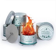 6 Pack Portable Campfire, Portable Fire Pit, 3-5 Hours of Burn Time, No Embers Lightweight Mini Fire
