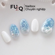 Nailbox Fu2Q - Cool Blue Sea Fake Nails for Summer
