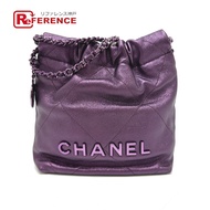 香奈兒 IC Chip CHANEL22 Lamé 全紫色肩包