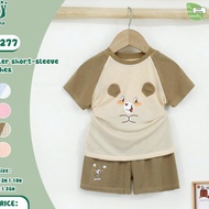 Dokma (8-14.2kg) Children's Short-Sleeved Shirt Set Modal Fabric DT277 Baby Short-sleeve Clothes (6-