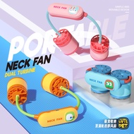 jisulife fan jisulife mini fan New Cartoon Turbo Halter Small Fan Handheld Portable Student Sports C