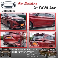 PERODUA ALZA 2022 FULL SET PU BODYKIT FILEWAR (FRONT SKIRT/SIDE SKIRT/REAR SKIRIT/SPOILER)