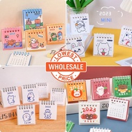 [Wholesale Price] 2023 Desk Calendar Cute Fruit Small Calendar / Creative Cartoon Memo / Solid Color Mini Table Planner / Blessing Quotes Standing Flip Calendar