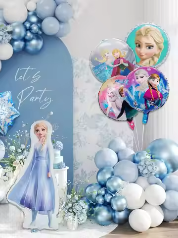 7Pcs Frozen Birthday Party Supplies Decor, Frozen Balloons for Party Decoration, Snow Princess Birth
