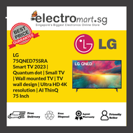 LG  75QNED75SRA  Smart TV 2023 |  Quantum dot | Small TV  | Wall mounted TV | TV  wall design | Ultra HD 4K  resolution | AI ThinQ 75 Inch