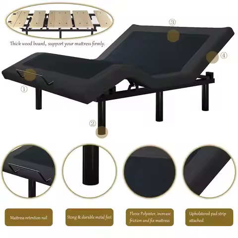 Split King Size Adjustable Bed Base/Bed Frame with Motorized Head and Foot Incline,Zero-Gravity,Wire