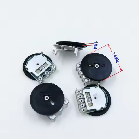 20PCS 1x14mm Gear Dial Volume Potentiometer B500R B1K B5K B10K B20K B50K B100K B2M Radio Adjustment