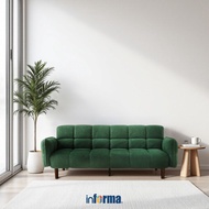 Informa Dimity Sofa Bed Fabric - Hijau Emerald Tempat Duduk Multifungsi Sofa Tidur 2In1 Kursi Santai