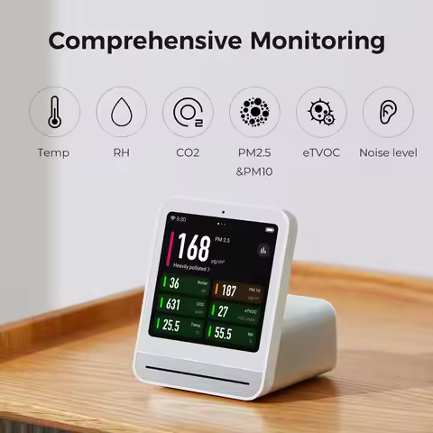 Qingping Air Monitor 2 Smart Home Touch Screen Control Temperature Humidity Sensor CO2 PM2.5 Quality