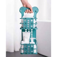 Foldable Storage Basket Bathroom Wall-Mounted Color: Cyan Blue White