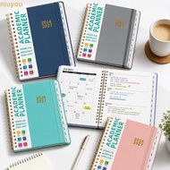 NIUYOMY Academic Planner Book, Monthly/Weekly with Tabs Calendar Planner, 2027 Spiral Binding A5 Pla