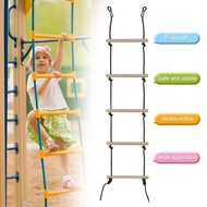 Rope Ladder 5.6ft 5 Steps 220lbs Bearing Wooden Kids Climbing Rope Ladder With Hanging Straps, Swing