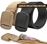 Ikat Pinggang Pria Model Nylon Sikep ( Sabuk Pria Resleting ) / Ikat Pinggang kain Resleting / Sabuk