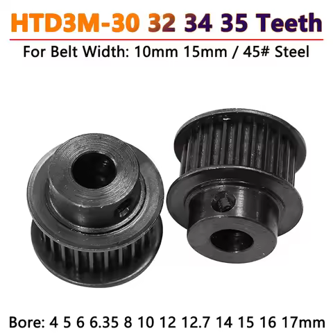 1pc 30 32 34 35 Teeth HTD3M Steel Timing Pulley HTD-3M 30T 32T 34T 35T Synchronous Wheel for Belt Wi