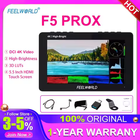 FEELWORLD F5 PROX 1600nit High Bright Full HD 5.5 Inch Touch Screen DSLR Camera Field Monitor IPS Pa
