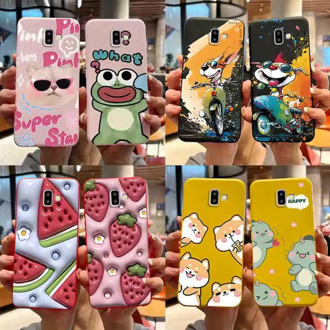 For Samsung J6 2018 Case J600 J600F Soft Silicon Cute Bear Frog Cover For Samsung Galaxy J6Plus 2018