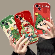 For iPhone 6 Plus 6s Plus iPhone 7 Plus 8 Plus iPhone XR iPhone XS MAX iPhone 11 Pro Max Phone Case Cream Wave Christmas Shin-chan TPU Back Cover
