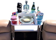 Docktail Butler Pontoon Boat Marine Food &amp; Cocktail Table - Includes 1 1/4" Square Rail Mount - Large Serving Tray for Grill - Boat Cup and Bottle Holder - Boating Accessories Storage - Cockpit Dining
