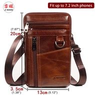 Genuine Leather Male Mini Waist Belt Bags Fanny Packs Mens Multifunctional Small Single Shoulder Bag