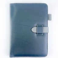 Premium PVC Leather A5 Notebook Cover in Charcoal Grey &amp; Dark Grayish Cyan
