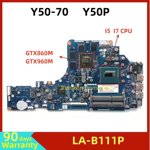 ZIVY2 LA-B111P Motherboard.For Lenovo Y50-70 Y50 Laptop Motherboard. With CPU I5/i7 4th and GPU.DDR3