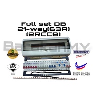 FULL SET DB 21 WAY (63A) DOUBLE (63A/0.03,40A/0.1) RCCB SIRIM MAXGUARD