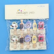 BS037 BEER WINE BOTTLE Mini Wooden Clip Mini Photo Clip Wooden Craft Clothespin Small Clip Home Wall