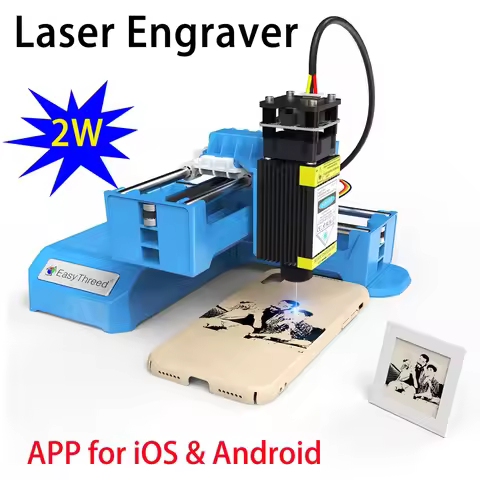 Easythreed ETLR002 Mini Laser Engraver 2W Blue Laser Power APP Wireless Control BT & USB Connection 