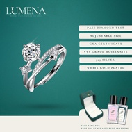 [Lumena] Celeste 1.0 Carat Moissanite Diamond Adjustable White Gold Plated 925 Silver Ring