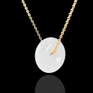 【願‧平安】冰飄烏雞翡翠平安扣項鍊 | 天然緬甸翡翠A貨 | 送禮