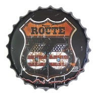 MonkeyAct ป้ายสังกะสีฝาจีบ Route 66 (ปั๊มนูน)